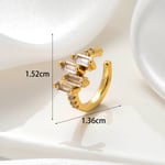 Gold color / 1 Piece Simple Series Copper  Gold Color Material Zircon Women's Ear Cuffs Picture2